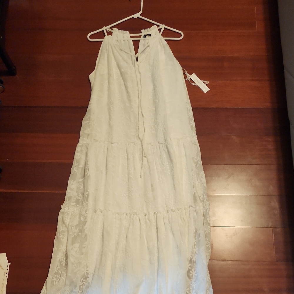 DREW White Lace Maxi Dress